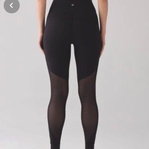 Lululemon High Rise Full Length Leggings with Mesh Detailing